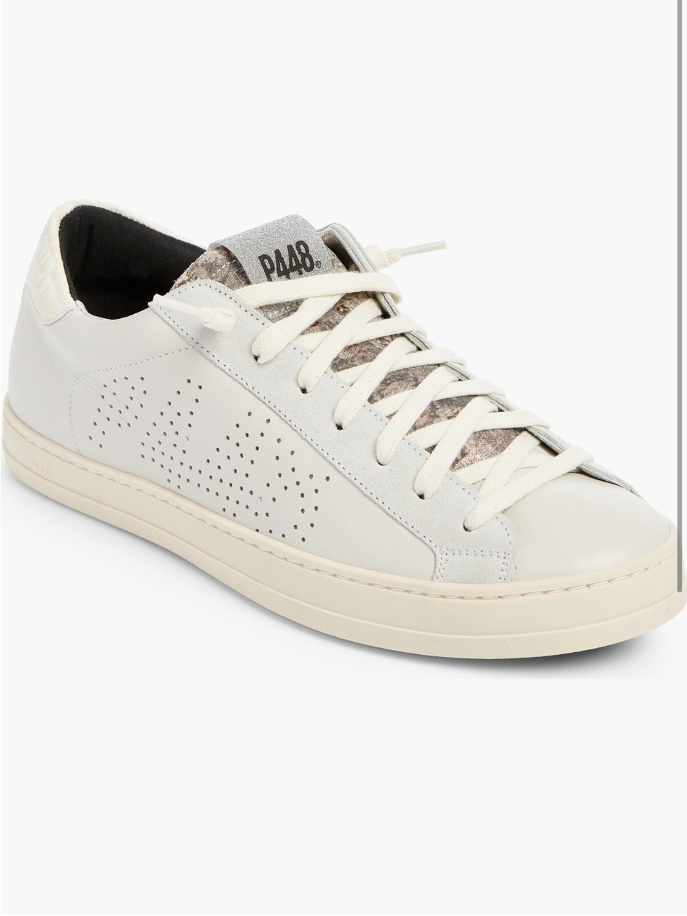 P448 White John Low-Top Leather Sneaker Guantino 8